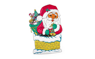 Панно Е94324 дед мороз на крыше 79*48см