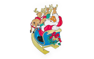 Панно Е94332 дед мороз на санях 81*56см