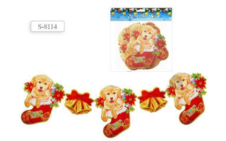 Гирлянда-растяжка "Новогодняя собачка" бумажная 7фрагментов*30*23 S8114 Schreiber