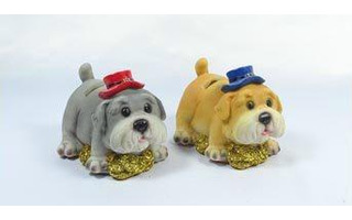 Копилка "Собака в шляпе" полистоун 7*7*10см CG50191