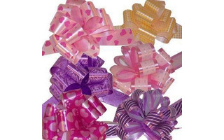 Бант -Шар средний на кольцах с рисунком 3,2см*90см БА-Ш32р