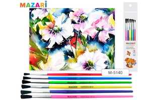 Набор кистей "Mazari" (нейлон №1,2,3,4,5,6круглые) М-5140