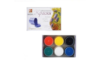 Краски  акрил  6цв 22С1408-08 художественный Луч