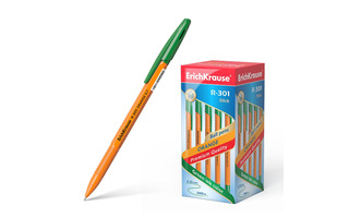 Ручка шариковая "Erich Krause.R-301 Orange Stick" зеленая 0,7мм 43197