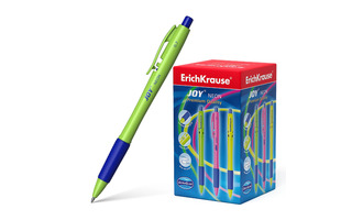 Ручка шариковая "Erich Krause.JOY Neon Ultra Glide Technology" синяя автомат 43347