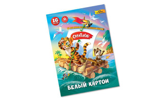 Картон белый А4 16л немелованный "Creativiki" КБ16ЛКР