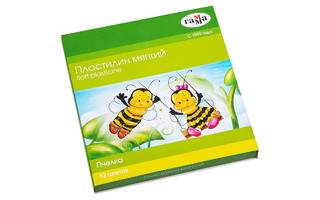 Пластилин 12 цв "Пчелка" 180гр 280032Н восковой мягкий Гамма