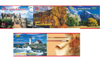 Альбом для рисования 24л "Пейзажи" офсет VK 24А4С 004057 Хатбер