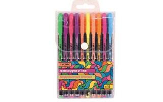 Набор 10 гелевых ручек "deVente.Neon Blak" неон 1мм 5051813