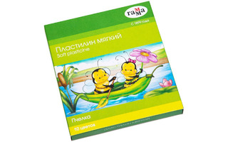 Пластилин 10 цв "Пчелка" 150гр 280031Н восковой мягкий Гамма