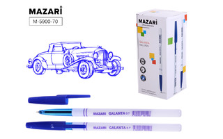 Ручка шариковая "Mazari.Galanta" синяя 0,7мм белый корпус 0,7мм М-5900-70