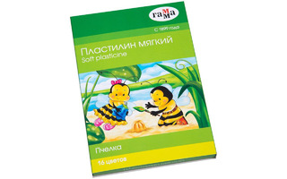 Пластилин 16 цв "Пчелка" 240гр 280030Н восковой мягкий Гамма