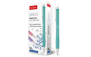 Ручка шариковая "Hatber.Grace" синяя 0,7мм грип автомат BP_058434