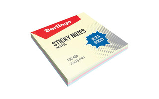 Липкий блок  75*75 "Berlingo.Ultra Sticky" пастель 4цв 100л LSn_39601