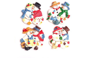 Сувенир "Магнит новогодний "Снеговик" керамика 1144