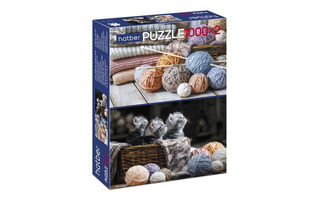 Пазлы Хатбер 2000эл 2в1 "Premium.Котята и клубочки" 1000+1000эл Д2000ПЗ2_21008