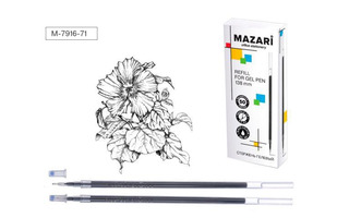 Стержни гелевые 138мм 0,5мм черный игольчатый Mazari М-7916-71