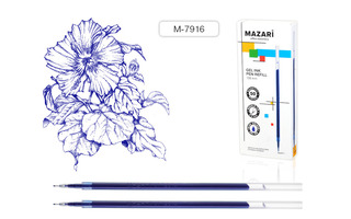 Стержни гелевые 138мм 0,5мм синий игольчатый Mazari М-7916-70