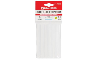 Стержни для клеевого пистолета 11мм 6шт 100мм Brauberg 670293 (цена за упак)