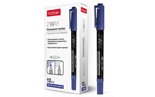 Маркер двухсторонний "Hatber.2WAY" синий 0,5-1мм PM_060854