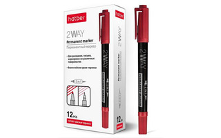 Маркер двухсторонний "Hatber.2WAY" красный 0,5-1мм PM_060855