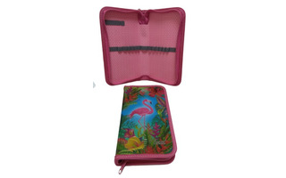 Пенал 1 отд "Тропический фламинго" 200*115*30 серебро 81П26_1200 2601200