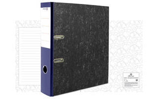 Папка-регистратор 75мм "DeVente.Attomex" мраморная синяя, мет кант 3090306