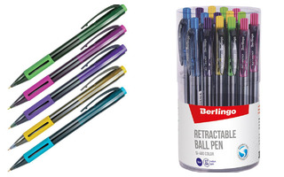 Ручка шариковая "Berlingo.SI-400 Color" синяя автомат 0,7мм CBm_70500