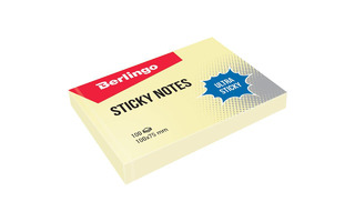 Липкий блок 100*75 "Berlingo.Ultra Sticky" 100л желтый пастель LSn_39500