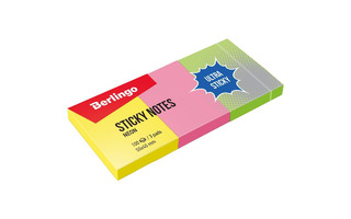 Липкий блок 50*40 "Berlingo.Ultra Sticky" неон 3 по 100л LSn_39003