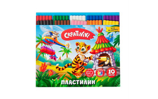 Пластилин 10 цв "Creativiki" 150гр ПЛ10КР