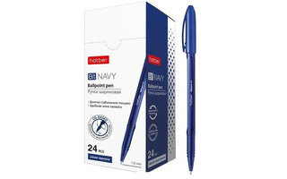 Ручка шариковая "Hatber.Bit navy" масл.основа синяя 1мм ВР_061223