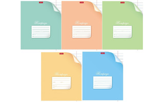 Тетрадь 12л "С уголком" узкая линия 12Т5В7 053401 ассорти Хатбер