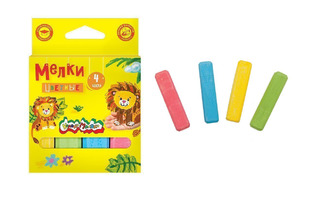 Мел цветной набор  4цв "Каляка Маляка" асфальтные МАКМ04