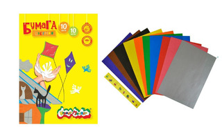 Цветная бумага А4 10л 10цв БЦКМ10 "Каляка-Маляка"