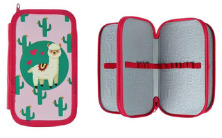 Пенал 3 отд ПО-110 "Лама на прогулке" ламинированный картон,большой 190*105