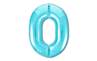 Шар Фольга "Цифра Холодный голубой 0" 40"/102см аг755266