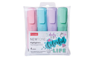 Набор текстовыделителей  4шт "Hatber.NEWtone PASTEL" HL _062055