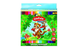 Карандаши 24 цв "Creativiki" дерево КЦ24КР