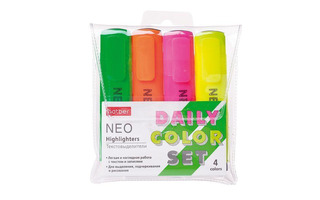 Набор текстовыделителей  4шт "Hatber.NEO neon" HL_062058