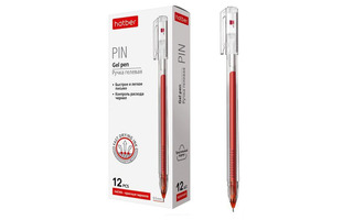 Ручка гелевая "Hatber.Pin" красная 0,5мм трехгран.корпус GP_064533