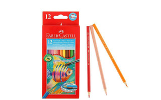 Карандаши 12 цв "Faber-Castell"+кисть акварельные 114413