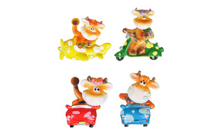 Сувенир "Магнит Коровка транспорт" полистоун ассорти 8,5*5,5см 359-770