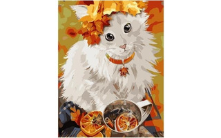 Картина для рисования по номерам "Согревающая осень.Котик" 40*50см РК 72060 УЦЕНКА