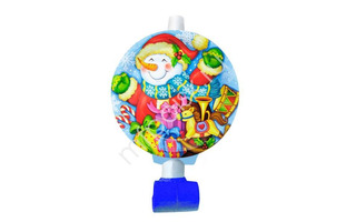 Язык-гудок "Снеговик" (6шт в уп) 6020279