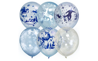 Шары 12" "Кристалл.Bubble.Зимняя сказка" (25шт) 6073565