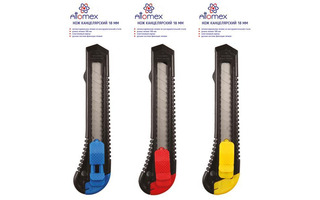 Нож канцелярский большой 18мм "Attomex" 4090301