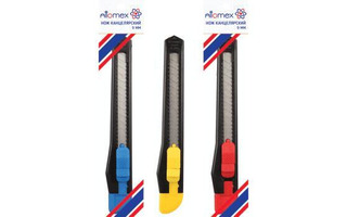 Нож канцелярский малый 9мм "Attomex" 4090300