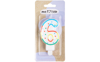 Свеча-цифра MESHU "6" MS_32387