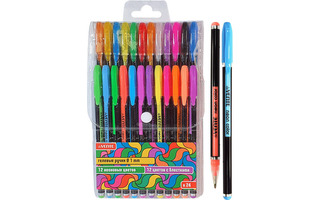 Набор 24 гелевых ручек "deVente.Neon black" 5051013